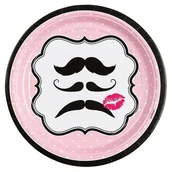 Naczynia i sztućce jednorazowe - Talerze papierowe jednorazowe Moustache 8 szt. - miniaturka - grafika 1