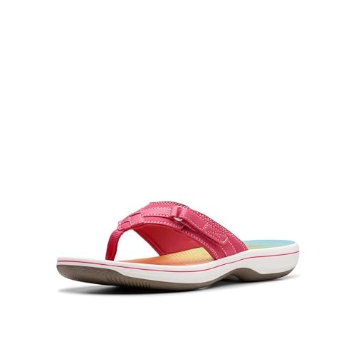 Clarks Breeze Sea japonki damskie, Błyszczący różowy cień, 36.5 EU
