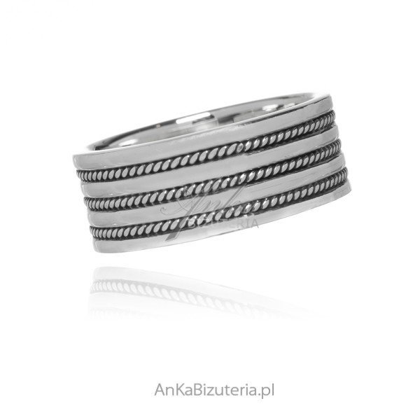ankabizuteria.pl Obrączka srebrna w stylu boho