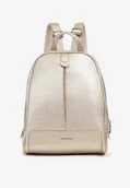 Plecaki - Złoty Geometryczny Plecak z Ozdobnym Przeszyciem Arzedi - miniaturka - grafika 1