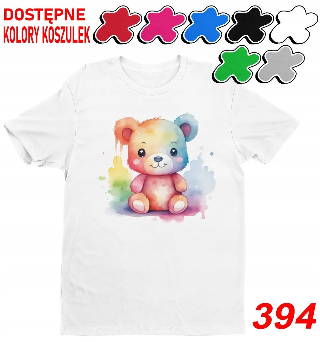 Dziecięca Koszulka Nadrukie Dzień Pluszowego Misia Miś Nietypowych-M134-140