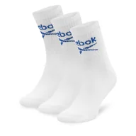 Skarpetki męskie - Zestaw 3 par wysokich skarpet unisex Reebok R0255-SS24 (3-pack) Biały - miniaturka - grafika 1
