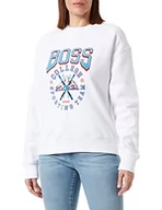 Bluzy damskie - BOSS Bluza damska, biała, XS - miniaturka - grafika 1