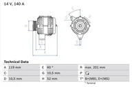 Alternatory - Alternator Bosch 0 986 046 190 - miniaturka - grafika 1