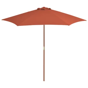 Parasol ogrodowy na drewnianym słupku, 270 cm, terakota - Parasole ogrodowe - miniaturka - grafika 1