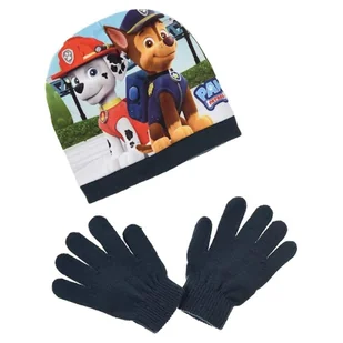 Komplet czapka rękawiczki Paw Patrol zimowy granatowy - Czapki i chusty sportowe męskie - miniaturka - grafika 1