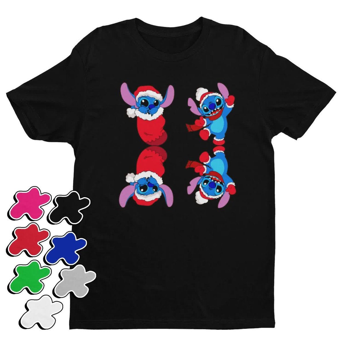 Koszulka T-Shirt Dziecięca Z Nadrukiem Stitch Święta Prezent -M 134-140