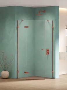 New Trendy Miedziana kabina prysznicowa pięciokątna lewa 90x90 EXK-6515 Eventa Copper Shine - Kabiny prysznicowe - miniaturka - grafika 1