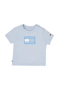 Kaftaniki dla niemowląt - Tommy Hilfiger t-shirt niemowlęcy kolor niebieski z nadrukiem - grafika 1