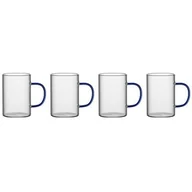 Kubki - Komplet 4 szklanek RENZA, żaroodporne, granatowy uchwyt, 300 ml - miniaturka - grafika 1