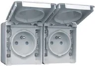 Gniazdka elektryczne - EFAPEL WATERPROOF48 GNIAZDO PODWÓJNE Z UZIEMIENIEM N/T IP65 BIAŁY 48867 CBR - miniaturka - grafika 1