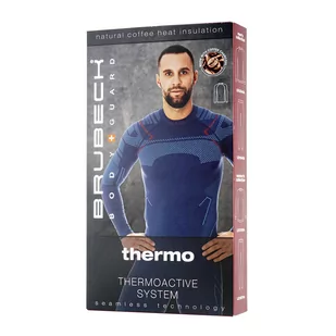 Brubeck - Legginsy termoaktywne Thermo - Nilit® Heat - Czarno-niebieskie - LE11840A - Spodnie sportowe męskie - miniaturka - grafika 4