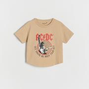 Koszulki dla chłopców - Reserved - T-shirt AC/DC - Beżowy - miniaturka - grafika 1