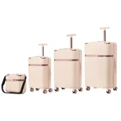 Walizki - Zestaw walizek SEMI LINE T5945-0 Ecru - miniaturka - grafika 1