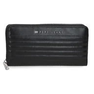 Portfele - Pepe Jeans Biker Portfel z uchwytem na karty Czarny 19,5x10x2 cm Poliester z detalami ze sztucznej skóry by Joumma Bags, Czarny (Black), Talla única, Portfel z uchwytem na karty - miniaturka - grafika 1