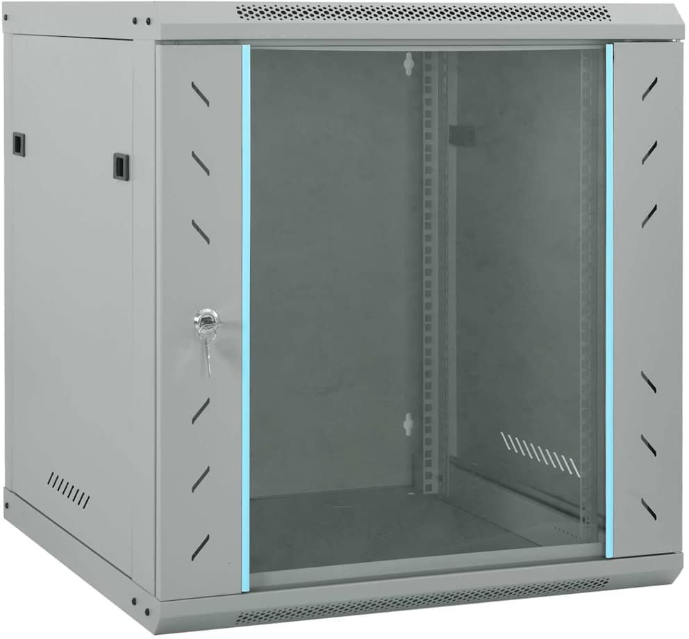 vidaXL Szafa sieciowa z przechowywaniem Szary 60 x 45 x 65 cm Stal