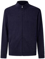 Bluzy męskie - Hackett London Męska bluza Jacq Fz Pin Stripe, Niebieski (granatowy), L - miniaturka - grafika 1