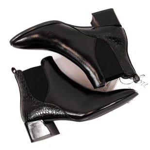 Sztyblety lakierowane Sergio Leone W SK340A czarne - Botki damskie Sztyblety lakierowane Sergio Leone W SK340A czarne - Botki damskie - miniaturka - grafika 1