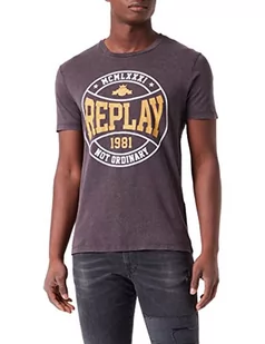 Replay T-shirt męski, 520 Deep Burgundy, XXL - Koszulki męskie - miniaturka - grafika 1