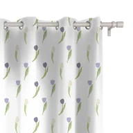 Zasłony - Zasłona EASTER wzór EA14 | fioletowe tulipany 150 x 150 cm tkanina zaciemniająca - miniaturka - grafika 1