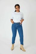 Spodnie damskie - Spodnie jeansowe z bawełny organicznej : kolor - Granatowy, size - 34 - Bombshe - miniaturka - grafika 1