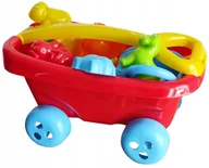Zabawki do piasku - TACZKA DO PIASKU WÓZEK ZESTAW Z FOREMKAMI DLA MALUSZKA NA PLAŻĘ I DO OGRODU - miniaturka - grafika 1