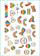 Zabawki kreatywne - Tatuaże tymczasowe zmywalne tęcza symbole, format A4 - miniaturka - grafika 1