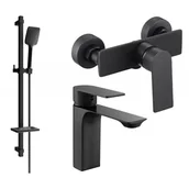 Baterie umywalkowe - Mexen Alexa DQ62 zestaw prysznicowy, czarny - miniaturka - grafika 1