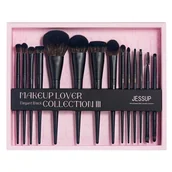 Pędzle do makijażu - JESSUP SET Matte Black Versatile Brush pędzle do makijażu twarzy T336 14szt. - miniaturka - grafika 1
