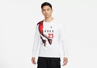 Koszulki męskie - Nike Air Jordan Holiday Brand Long Sleeve Crew White - miniaturka - grafika 1