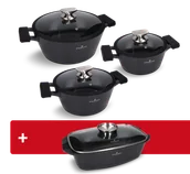 Zestawy garnków i patelni - Zestaw garnków 6 el. Black Stone + brytfanna Black Stone Zwieger - miniaturka - grafika 1