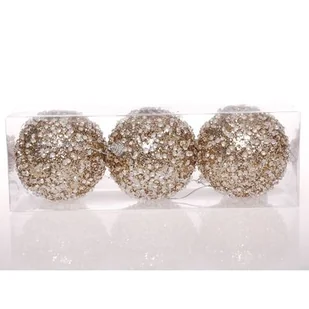 Bombka styropianowa 8 cm złota 3 szt. - Bombki - miniaturka - grafika 1