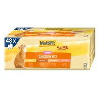 Mokra karma dla kotów - MultiFit Junior Sauce Chicken Mix Zestaw mieszany 48x100 g - miniaturka - grafika 1