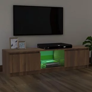 Lumarko Szafka pod TV z LED, brązowy dąb, 120x30x35,5 cm - Szafki RTV - miniaturka - grafika 5