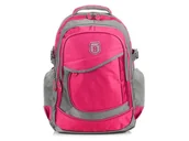 Plecaki - RÓŻOWO-SZARY solidny 3KOMOROWY plecak miejski SPORTOWY A4 N61 - marka niezdefiniowana - miniaturka - grafika 1