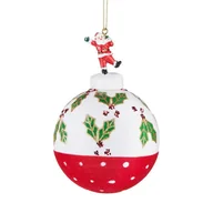 Bombki - Bombka szklana z mikołajem 8 cm VILLA ITALIA - miniaturka - grafika 1