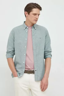 Koszule męskie - Tommy Hilfiger koszula męska kolor zielony regular z kołnierzykiem button-down - grafika 1