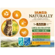 Mokra karma dla kotów - Iams Naturally Adult Cat Land & Sea Collection 12x85 g - miniaturka - grafika 1