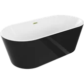 Wanny - Mexen Luna wanna wolnostojąca 140 x 75 cm, biała/czarna, przelew złoty szczotkowany - 52031407575-55 - miniaturka - grafika 1