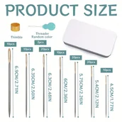 Rękodzieło - TEMU szt. igły do szycia z metalu w różnych rozmiarach, igły do haftu z dużym oczkiem do majsterkowania, szycia ręcznego, dziergania, naprawiania, - miniaturka - grafika 1