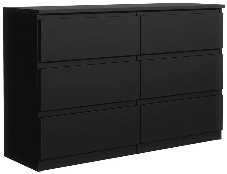 Komoda 6 Szuflad 100cm Czarna