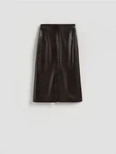 Spódnice - Reserved - Spódnica w zwierzęcy wzór - ciemnobrązowy - miniaturka - grafika 1