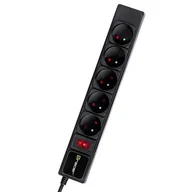 Listwy zasilające - Tracer Listwa zasilająca PowerGear przeciwprzepięciowa 5 gniazd 3 m czarna TRALIS46844 TRALIS46844 - miniaturka - grafika 1