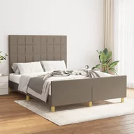 Inne meble do sypialni - vidaXL Rama łóżka z zagłówkiem, taupe, 140x190 cm, obita tkaniną - miniaturka - grafika 1
