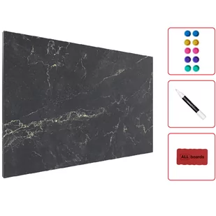 Tablica magnetyczna na magnesy METALboards, marmur czarny 60x40 cm + zestaw akcesoriów - Tablice i flipcharty - miniaturka - grafika 1