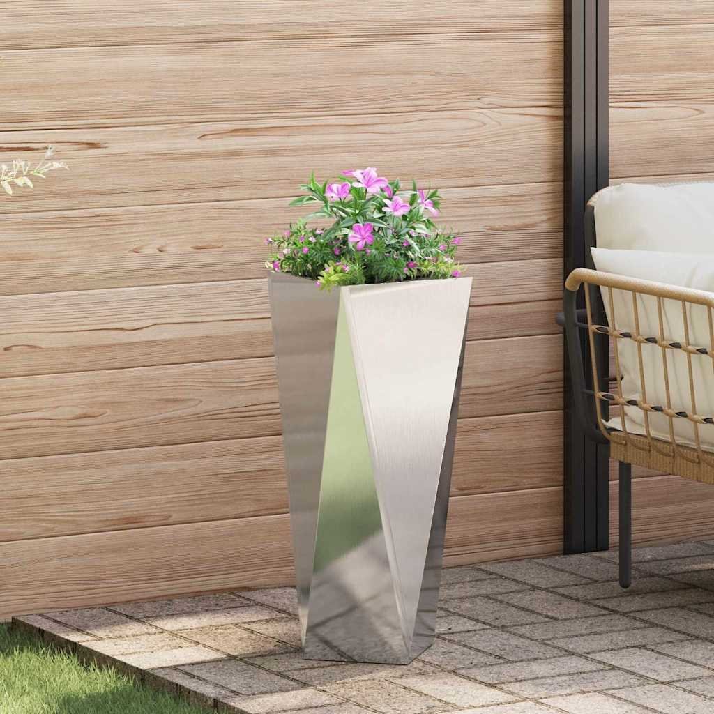 vidaXL Donica Srebrny 30 x 30 x 75 cm Stal nierdzewna