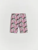 Spodnie i spodenki dla dziewczynek - Reserved - Wzorzyste kolarki - czarny - miniaturka - grafika 1