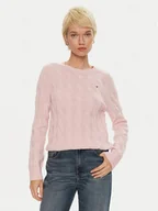 Swetry damskie - Tommy Hilfiger Sweter WW0WW43586 Różowy Regular Fit - miniaturka - grafika 1