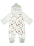 Pajacyki dla niemowląt - Niemowlęcy pajac ocieplany z luną w sarenki kremowy Nicol,r.74 - miniaturka - grafika 1