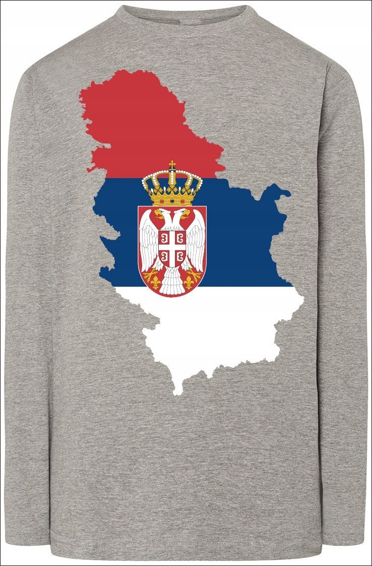 Serbia Męski Longsleeve Modny Nadruk Rozm.S